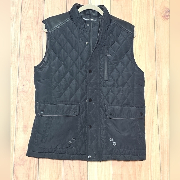 Fried Denim Men’s Quilted Black Zip/Snap Up Vest Size Medium - Picture 3 of 13